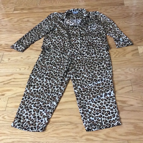 L LOFT Leopard satin notch collar pajama set - Picture 3 of 16